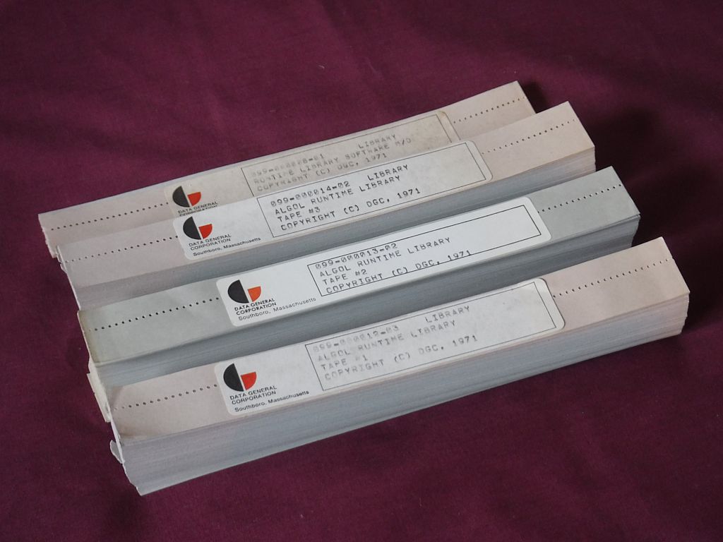 ALGOL runtime library paper tapes